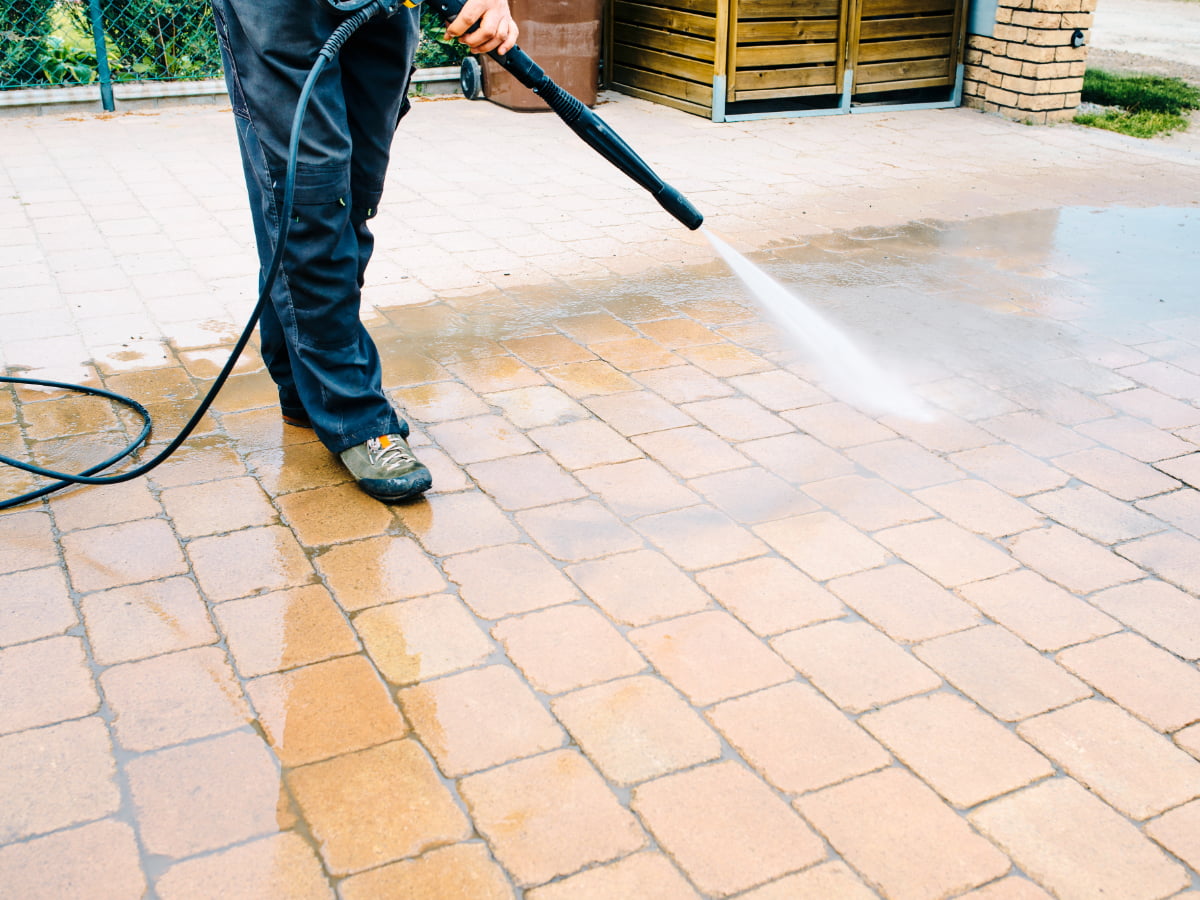 Ace's Cleaning Service pressure washing image, showcasing exterior building cleaning.